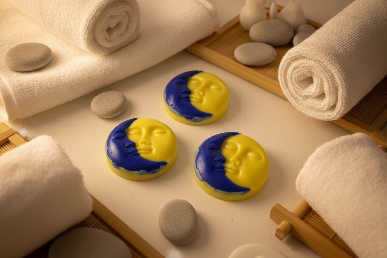 Warm spa background for moon melts