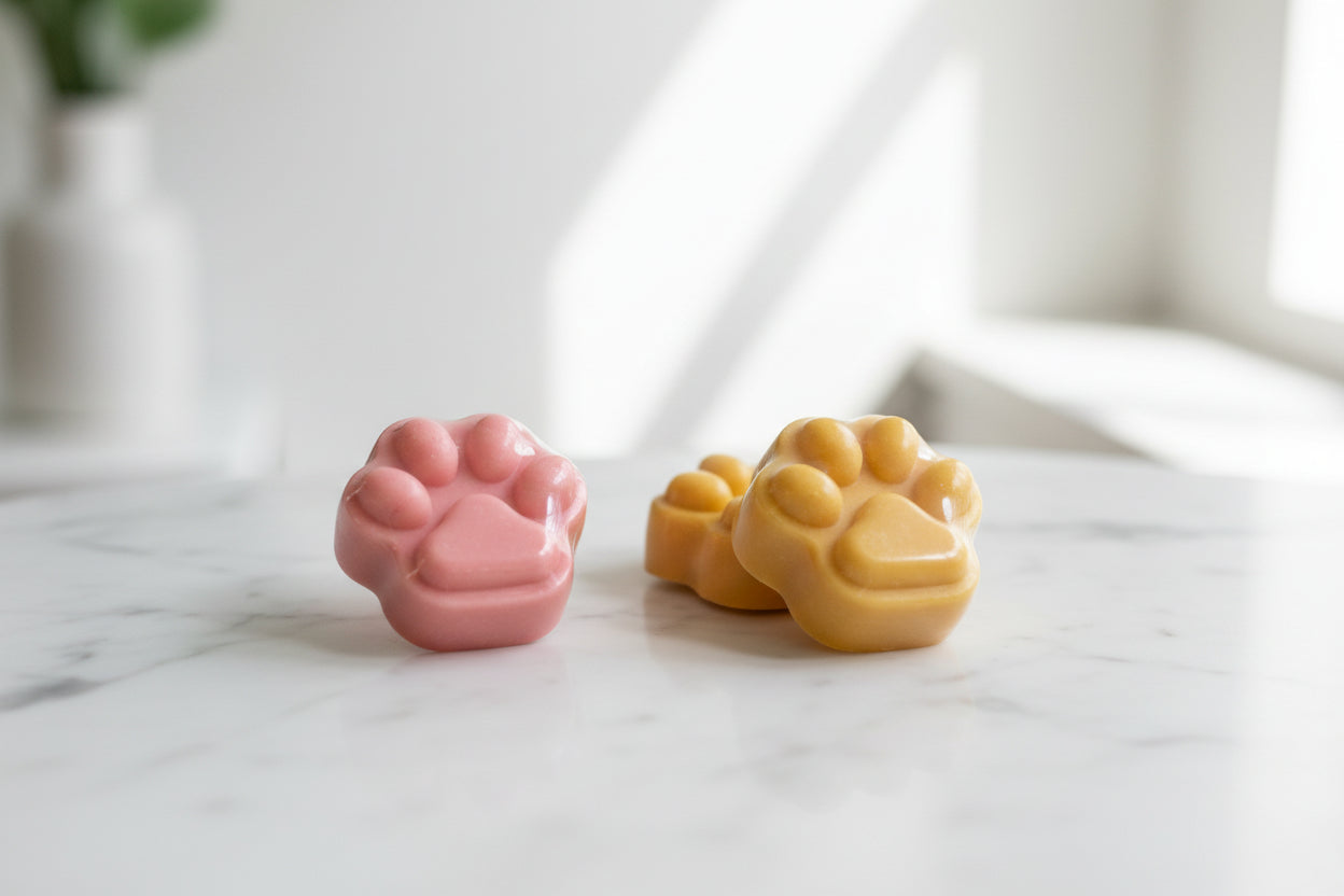 Handcrafted Shea Butter & Goat Milk Paw Print Shaped Soaps 2pk