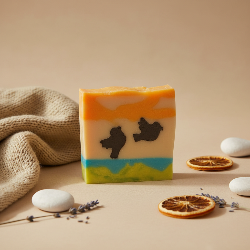 Artisan soap with clean background