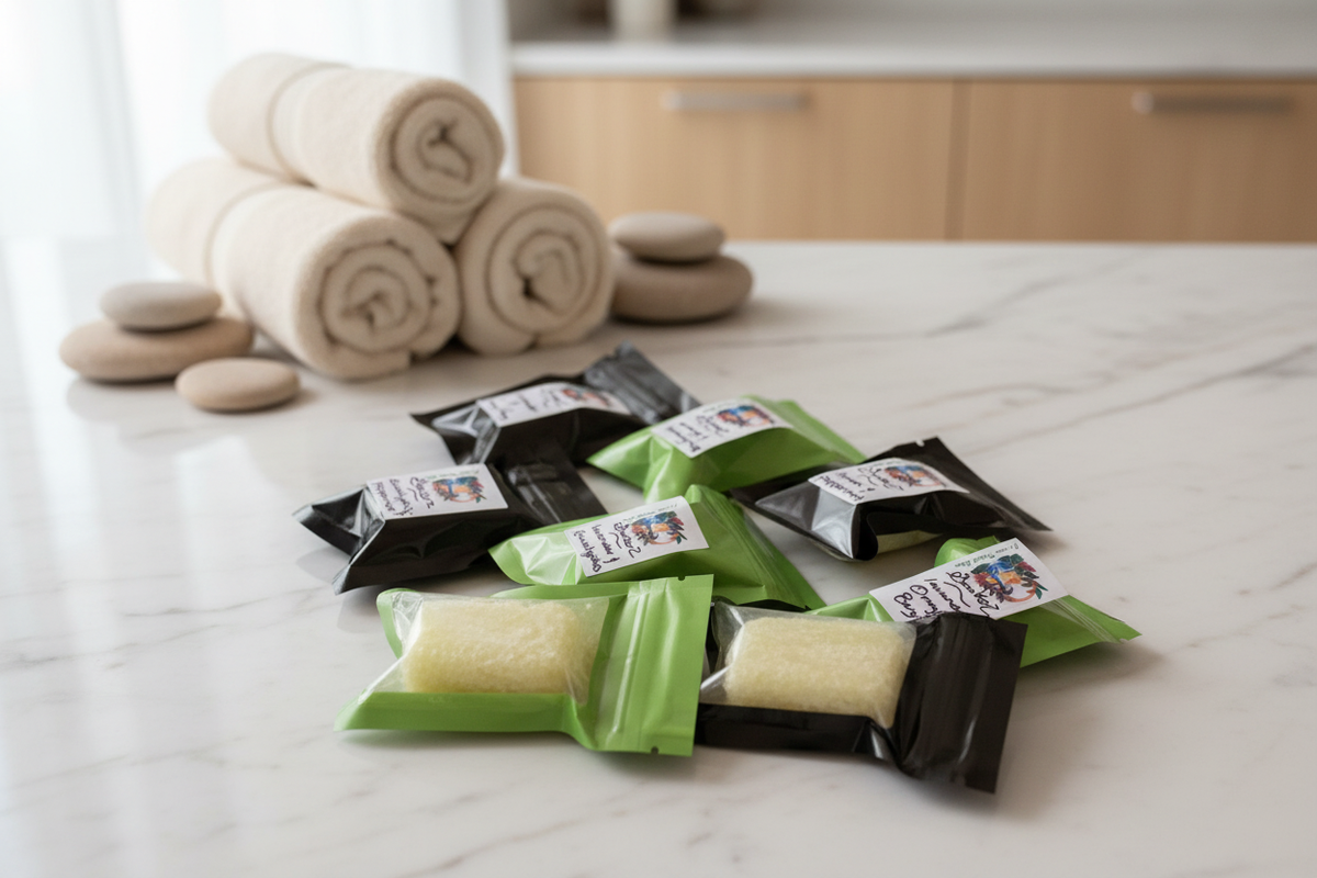 Bath soakers with clean spa background