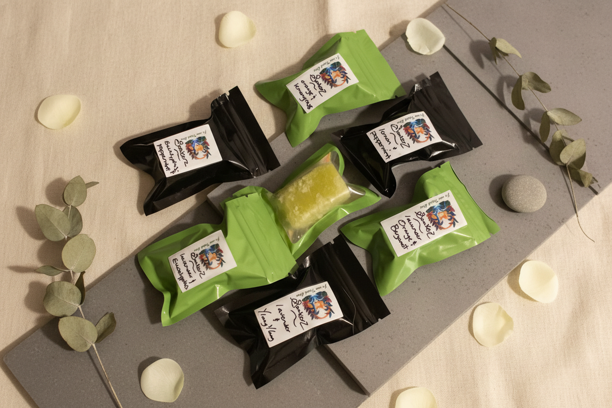 Bath soakers with luxury spa background