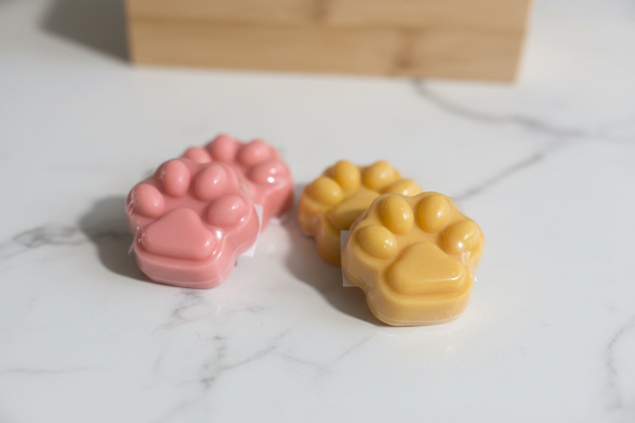 Handcrafted Shea Butter & Goat Milk Paw Print Shaped Soaps 2pk