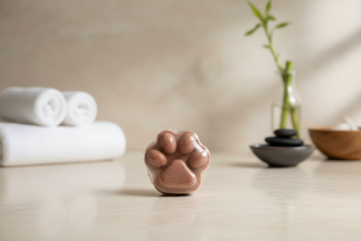 Brown massage bar with spa background