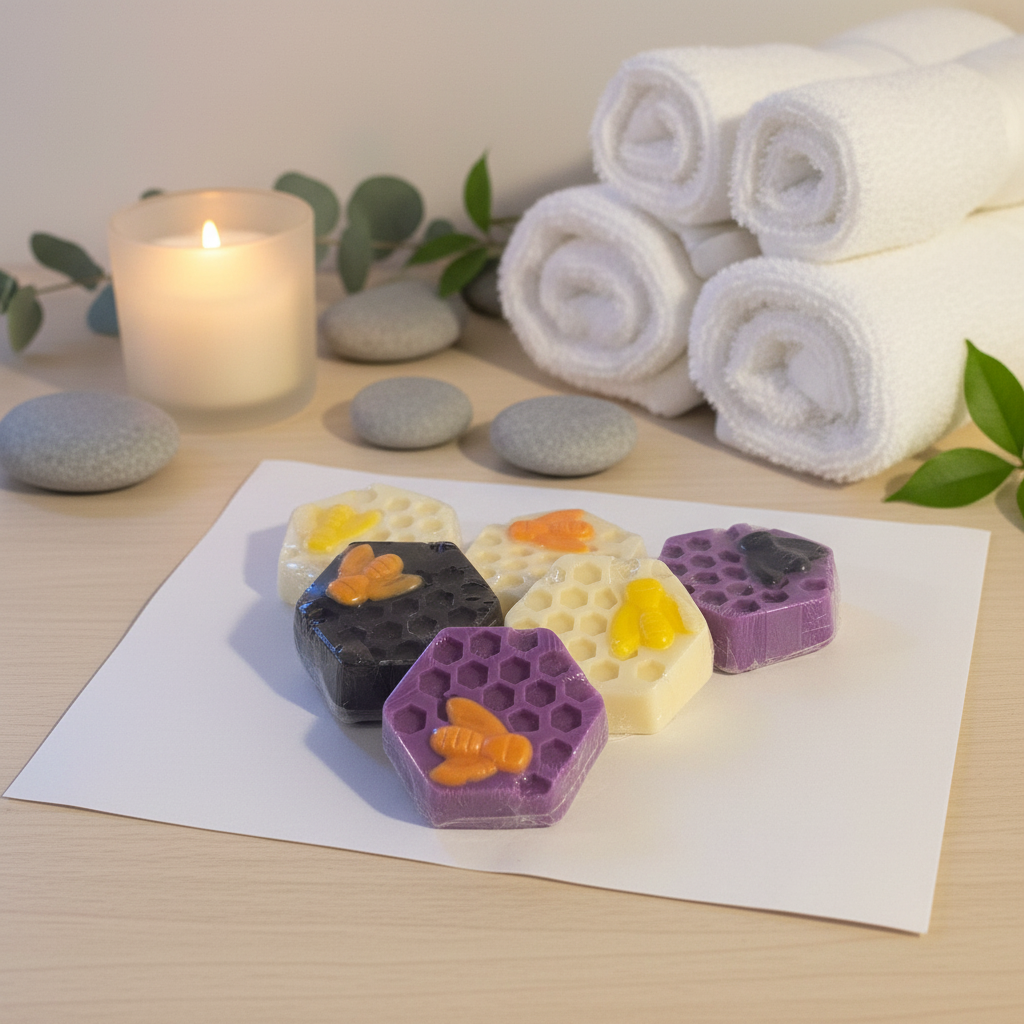 Spa-inspired honeycomb wax melts background