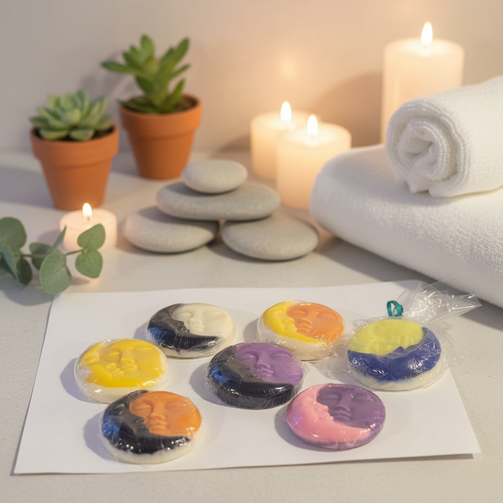 Spa-inspired moon sun wax melts background