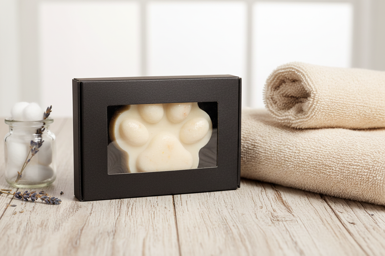 Paw Print Oatmeal Soap with another new background