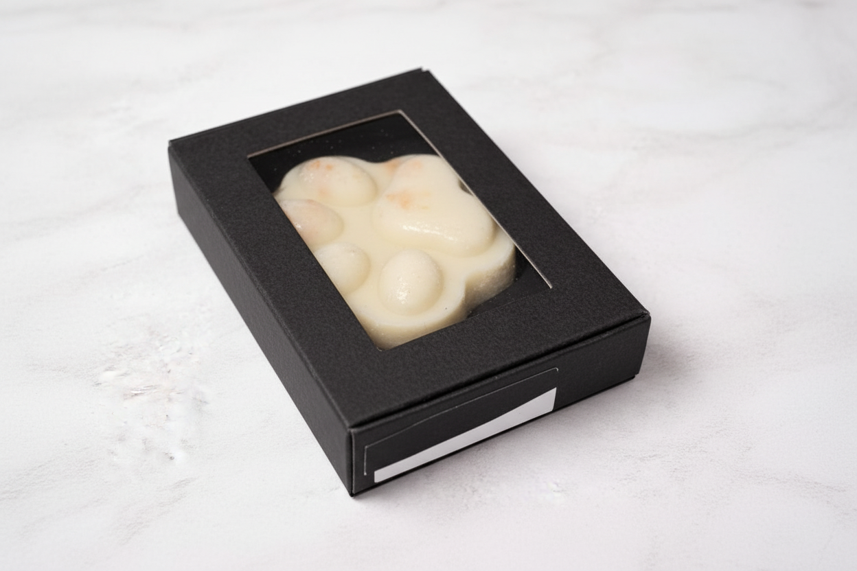 Paw Print Oatmeal Soap with clean background