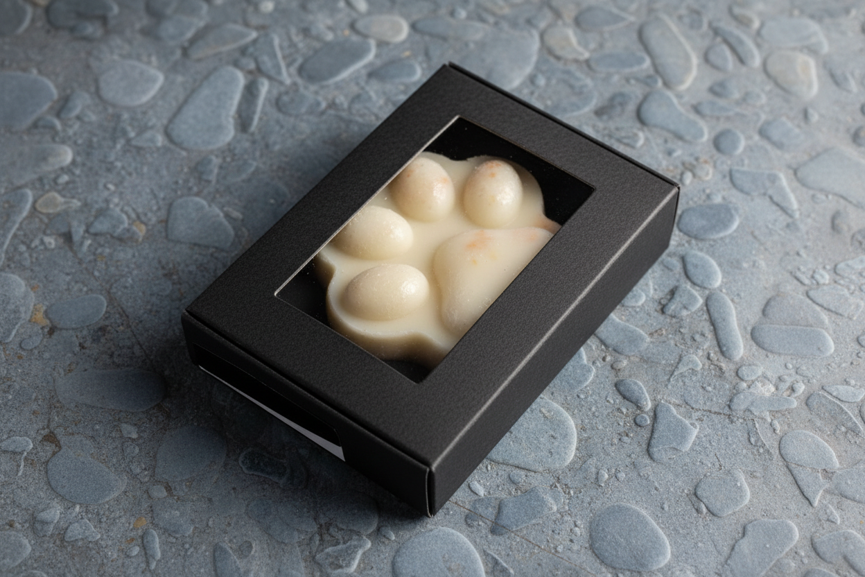 Paw Print Oatmeal Soap with final background option
