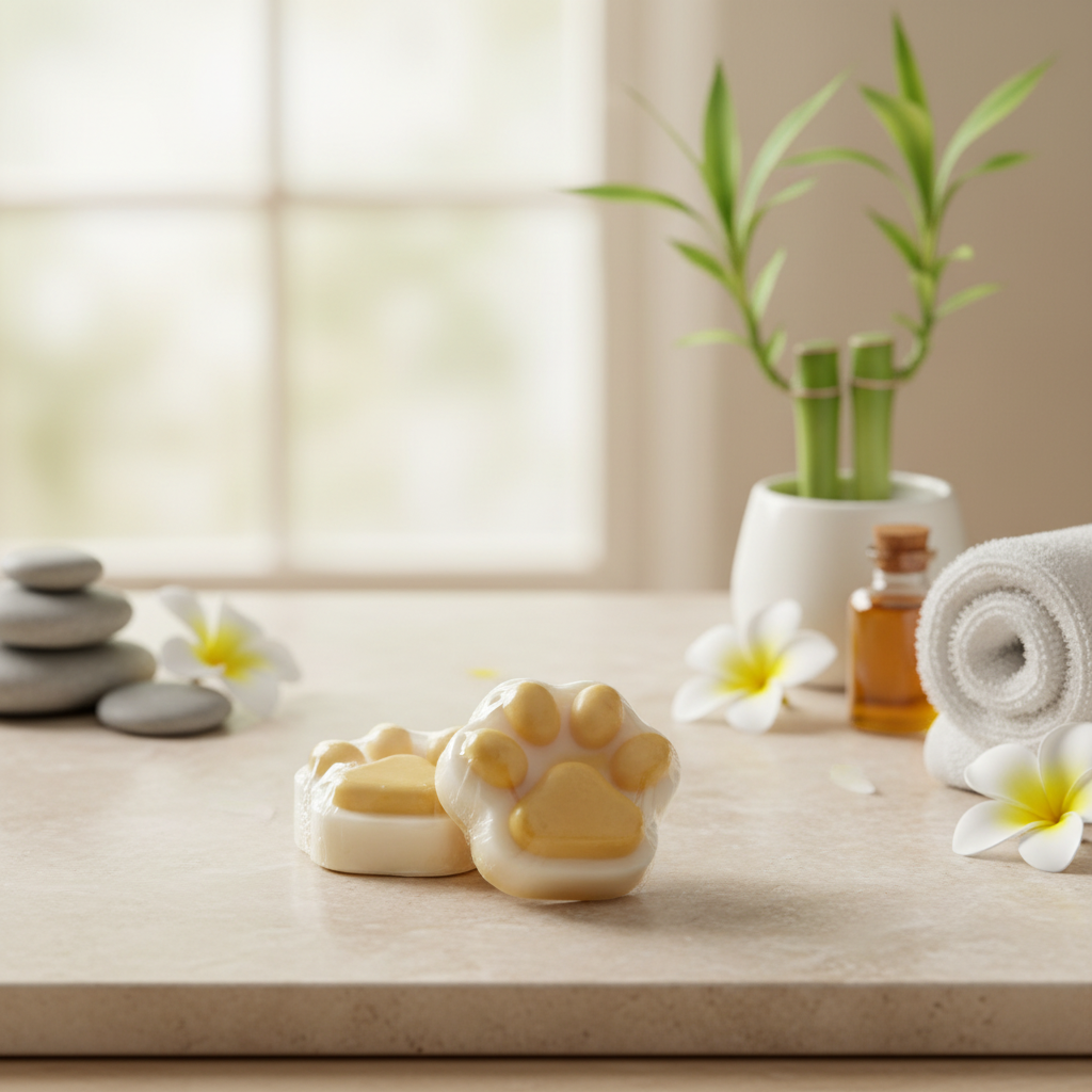 Paw print soaps spa background only