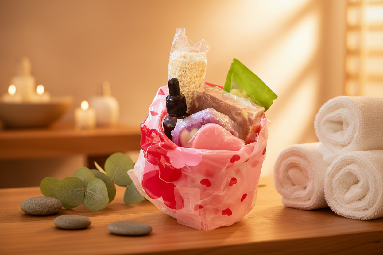Warm spa Valentine's basket